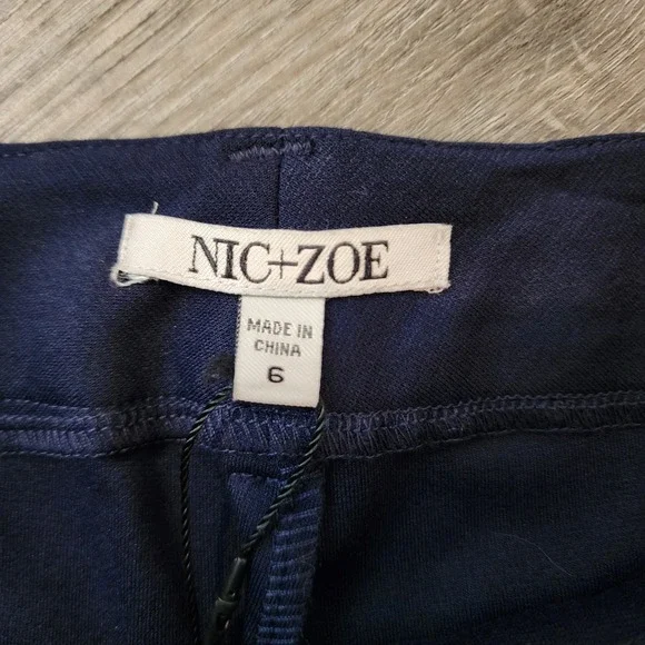 NWT Nic+Zoe Wonderstretch‎ Straight Leg Pant Dark Indigo Navy Size 6 Career $128 - Picture 4 of 15